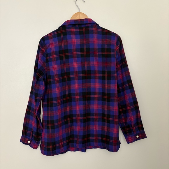 L.L.BEAN Women’s Scotch Plaid Flannel Pajama Set 100% Cotton In Angus Purple L - Picture 9 of 13